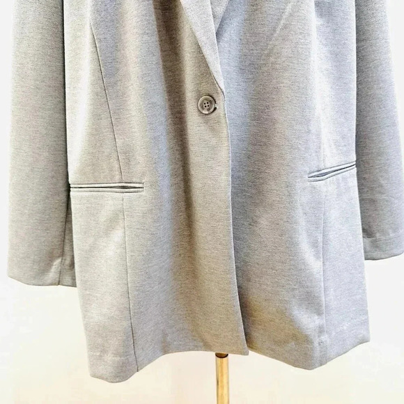 NWT NINE WEST Women Long Sleeve One Button Collared Gray Career Jacket Size 3X - Picture 7 of 15